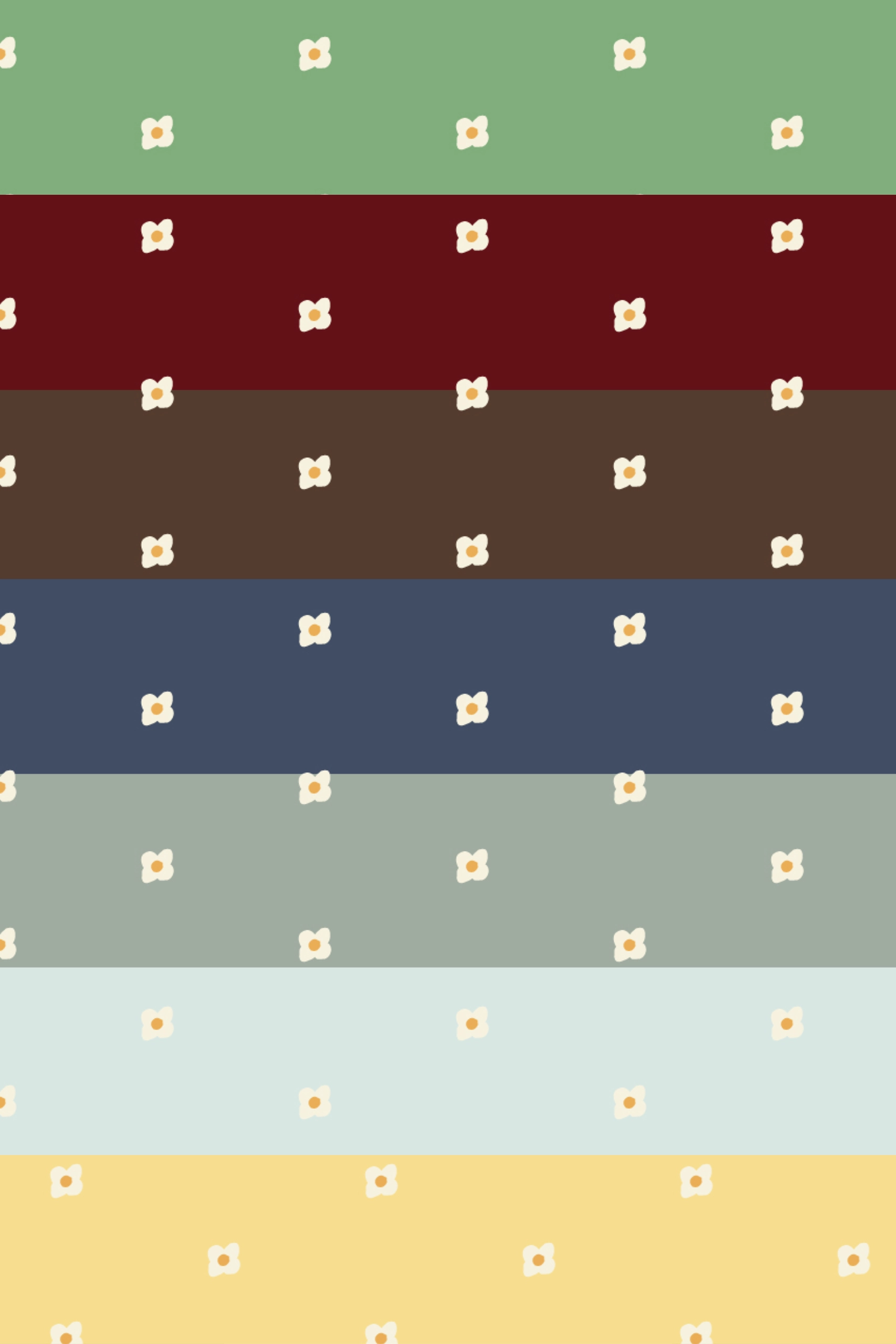 "Dogwood Blossom Dots" pattern from "Under the Dogwood Tree" collection in 7 colorways
